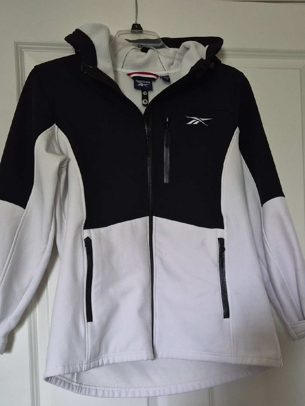 Reebok Black and White Hooded Ski Jacket